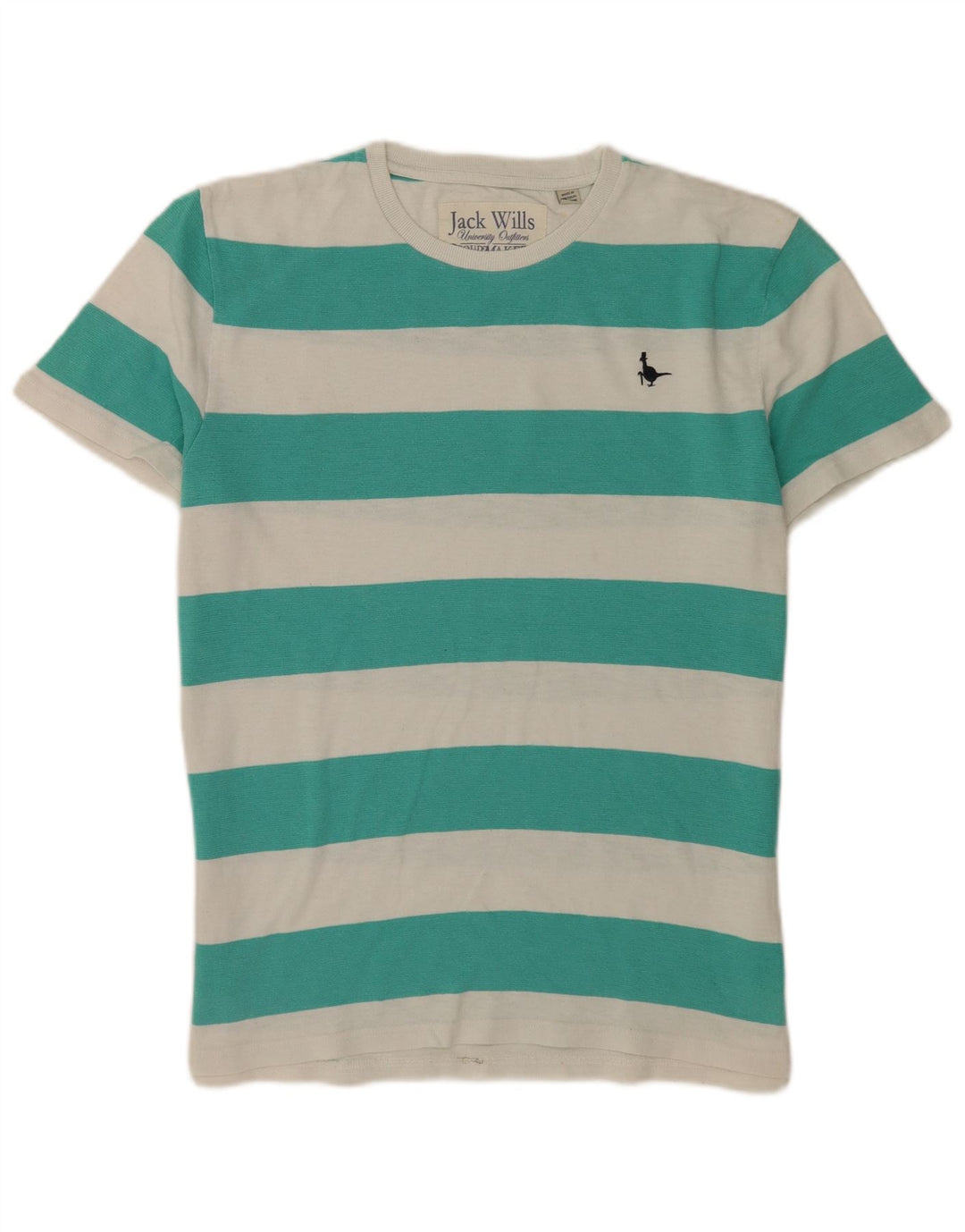 Jack Wills Herre T-shirt Top mellemgrøn stribet bomuld