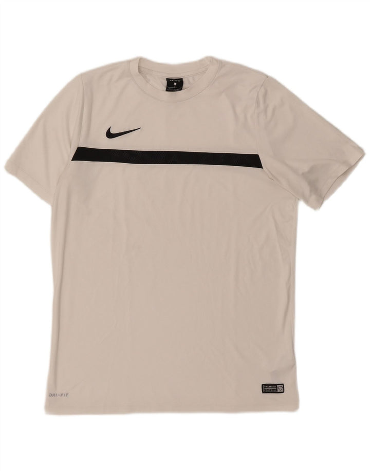 Nike Herre Dri Fit T-shirt Top Stor hvid Colourblock Polyester