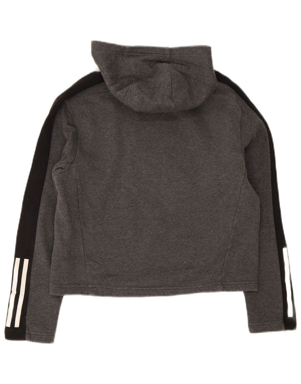 Adidas Crop hættetrøje til piger 13-14 år Grå Colourblock Bomuld