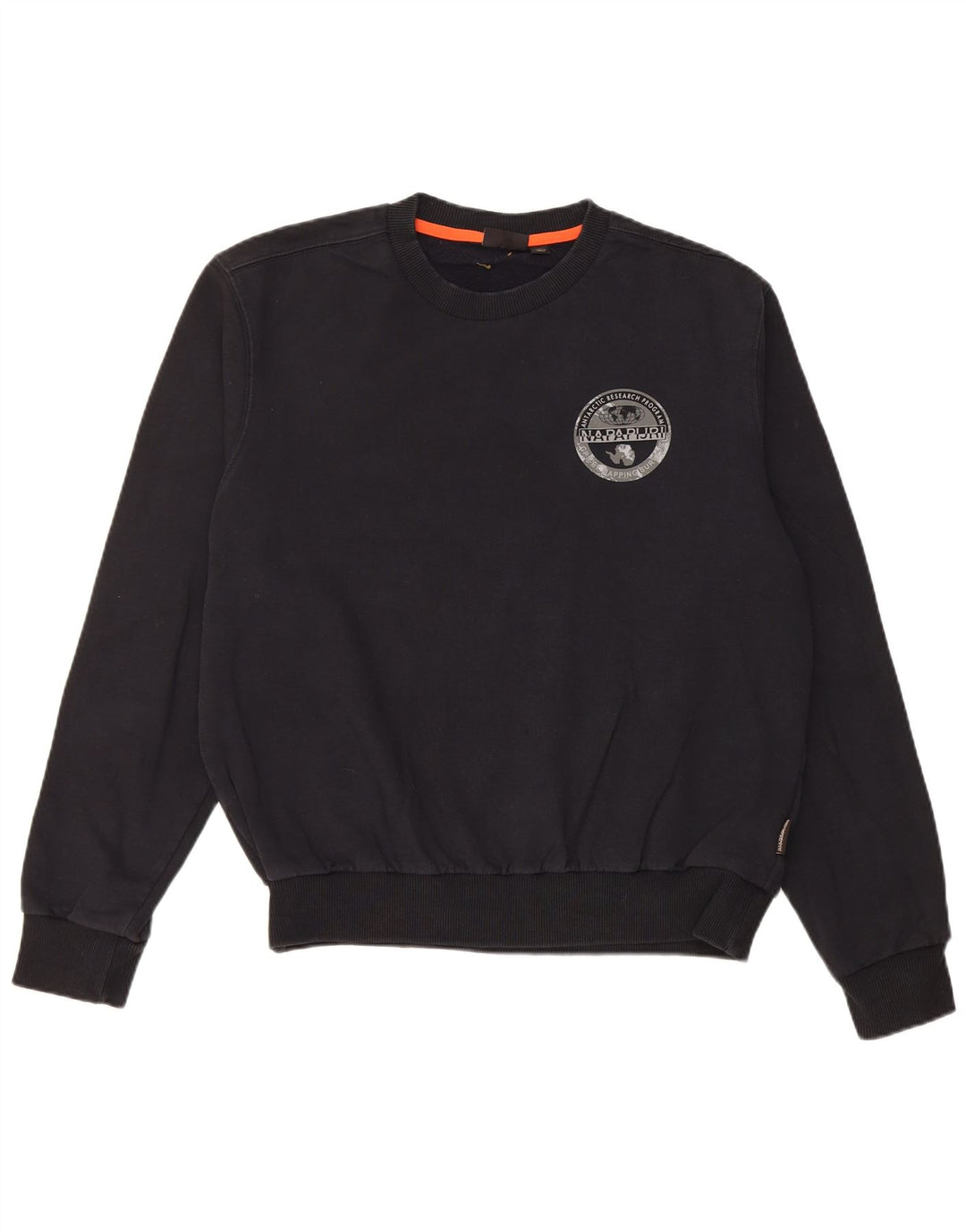 Napapijri Herre Grafisk Sweatshirt Jumper Stor Sort Bomuld