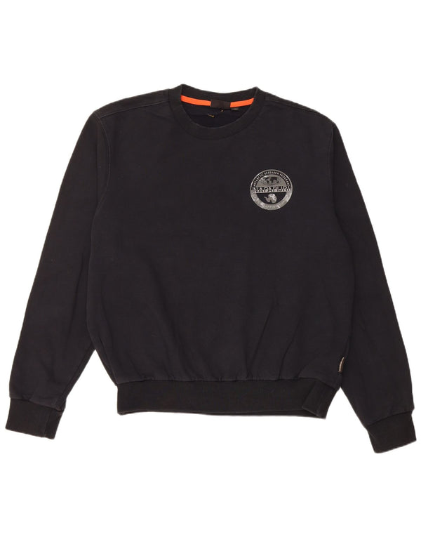 Napapijri Herre Grafisk Sweatshirt Jumper Stor Sort Bomuld