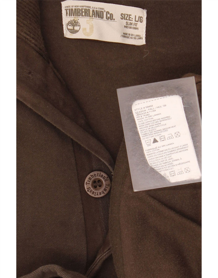TIMBERLAND Herre Slim Fit Bomber Jacket UK 40 Stor brun bomuld