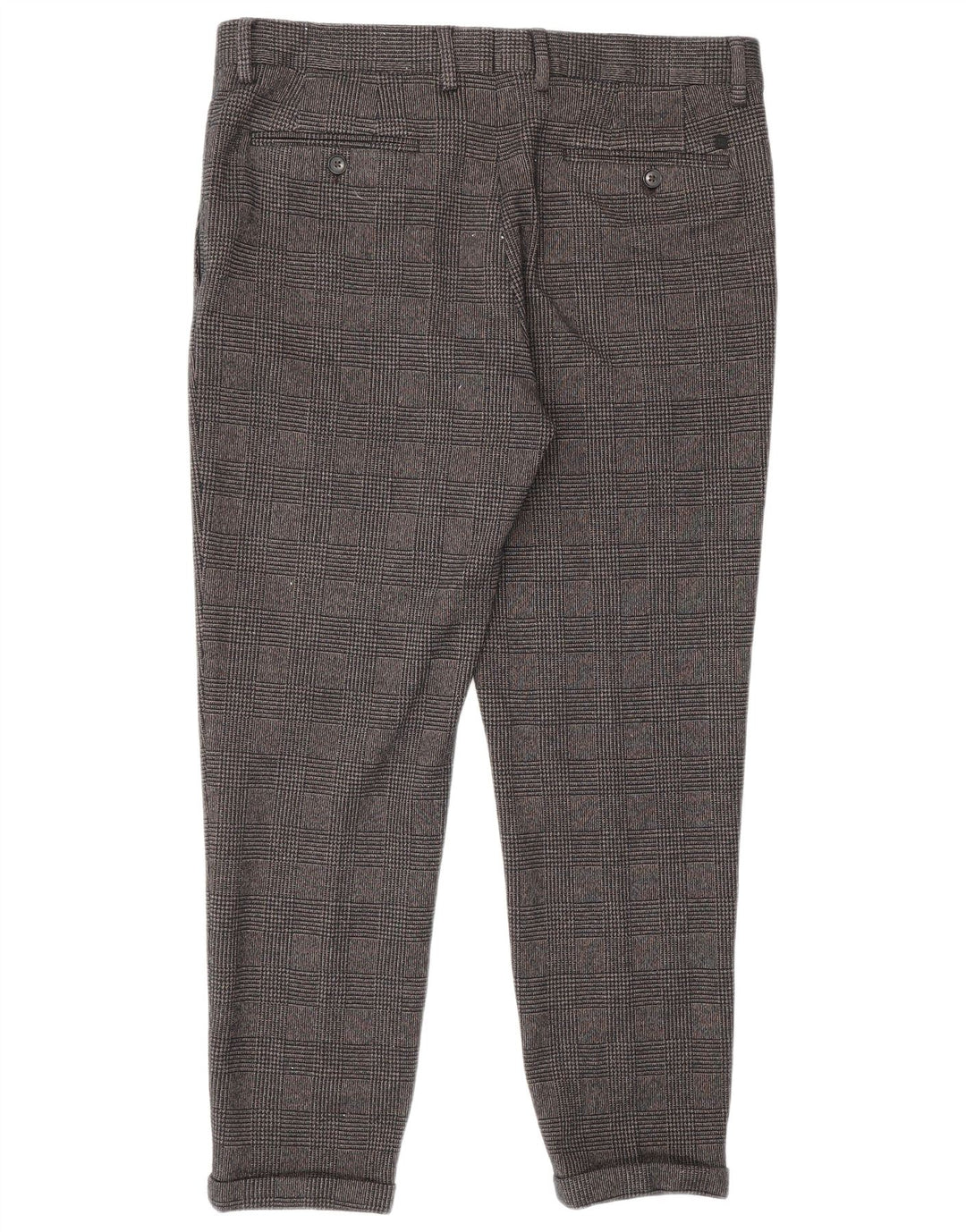 ZARA Slim Chino Bukser til mænd EU 44 Large W34 L27 Grå Houndstooth