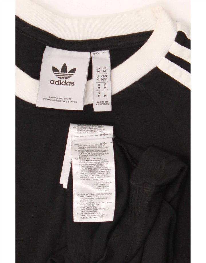 Adidas Herre T-Shirt Top Medium Sort Bomuld