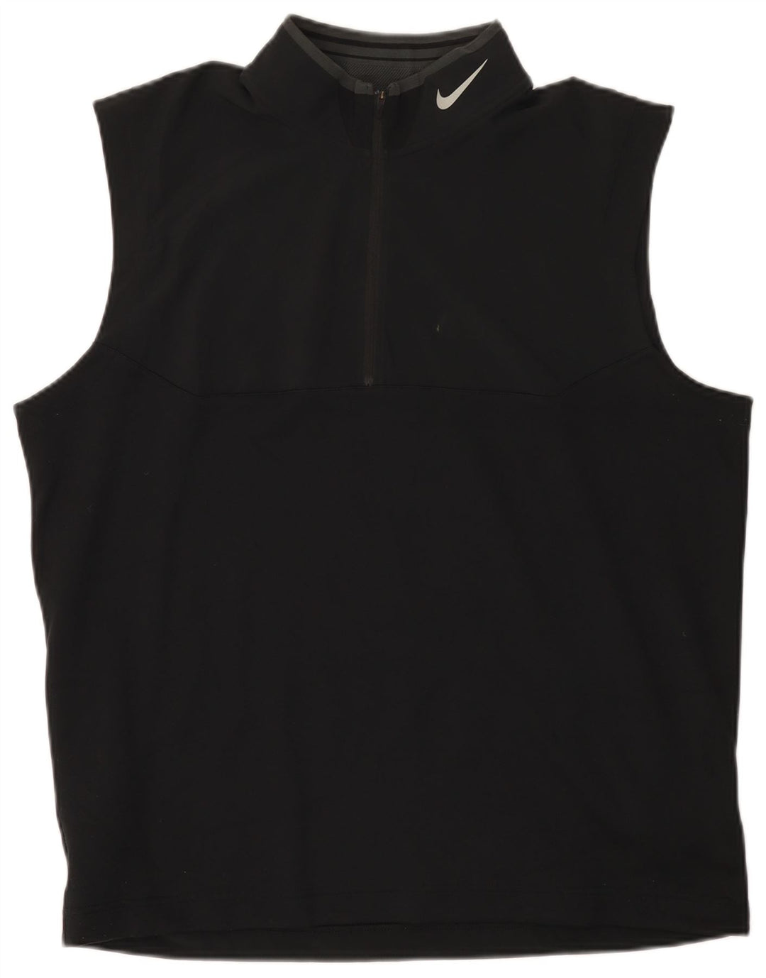 Nike Herre Dri Fit Zip Neck Vest Top Large Sort Polyester