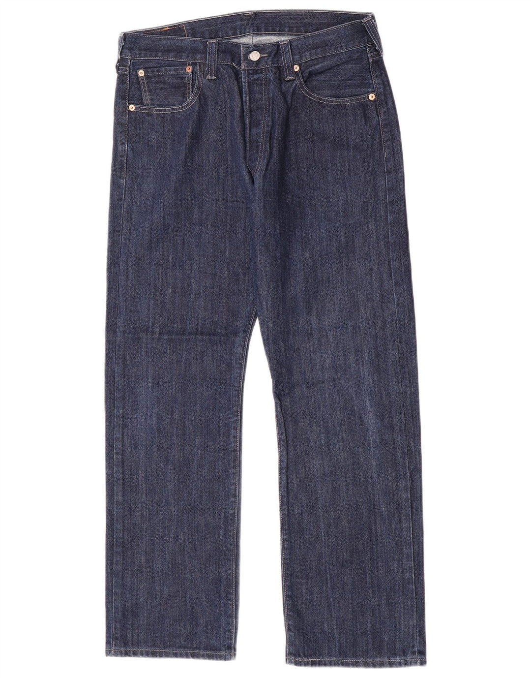 Levi's Herre 501 Straight Jeans W36 L30 Marineblå Bomuld