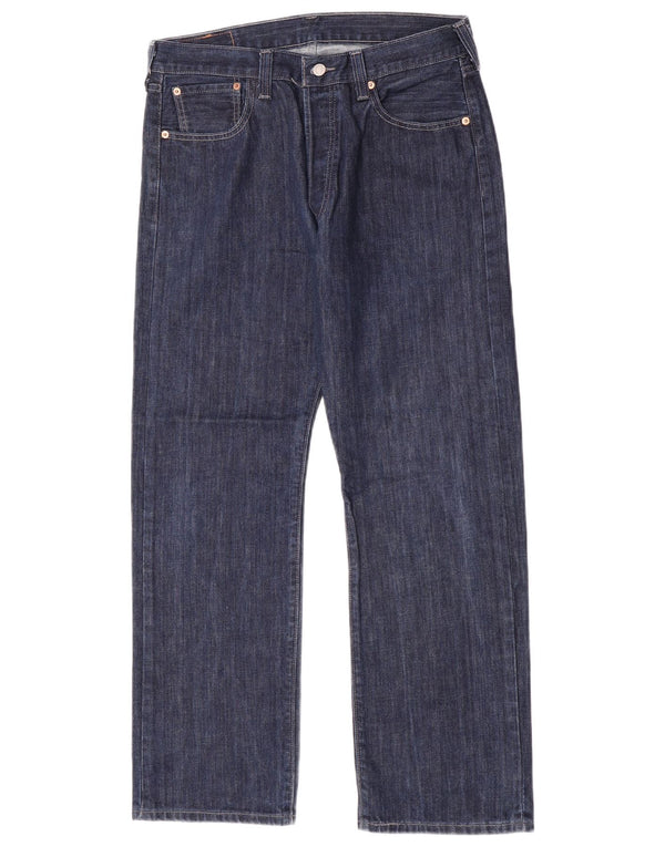 Levi's Herre 501 Straight Jeans W36 L30 Marineblå Bomuld