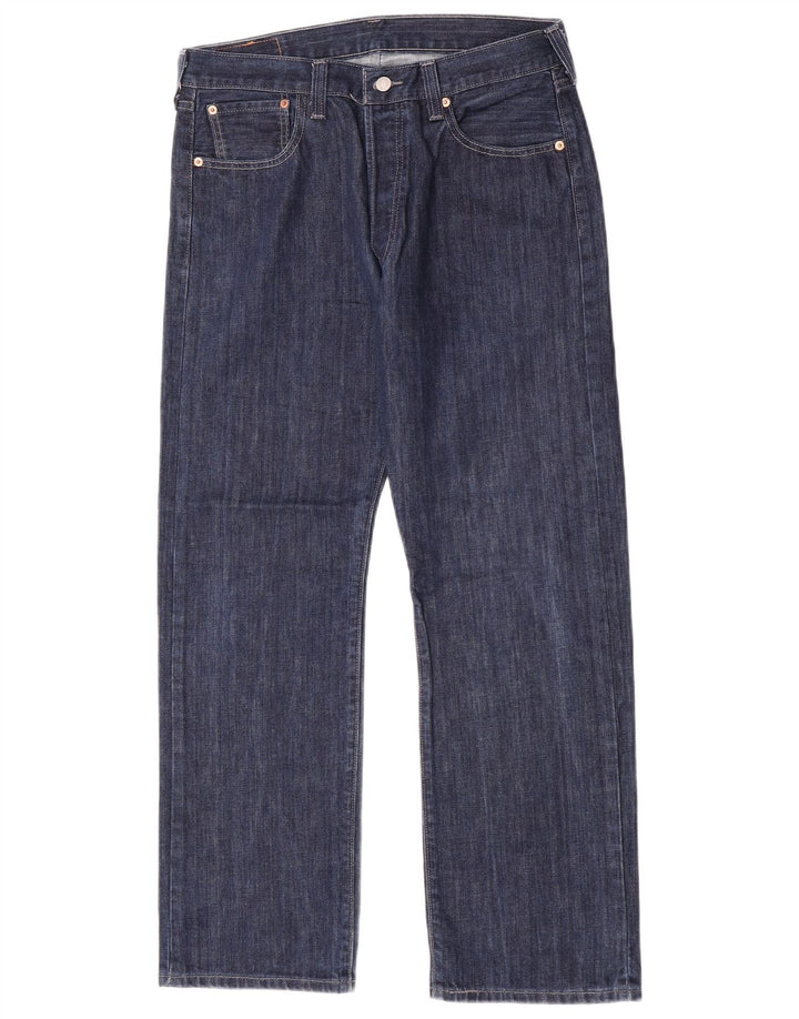 Levi's Herre 501 Straight Jeans W36 L30 Marineblå Bomuld