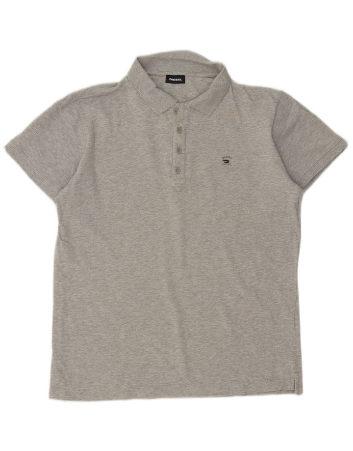 Diesel Herre Polo Shirt Stor Grå Bomuld