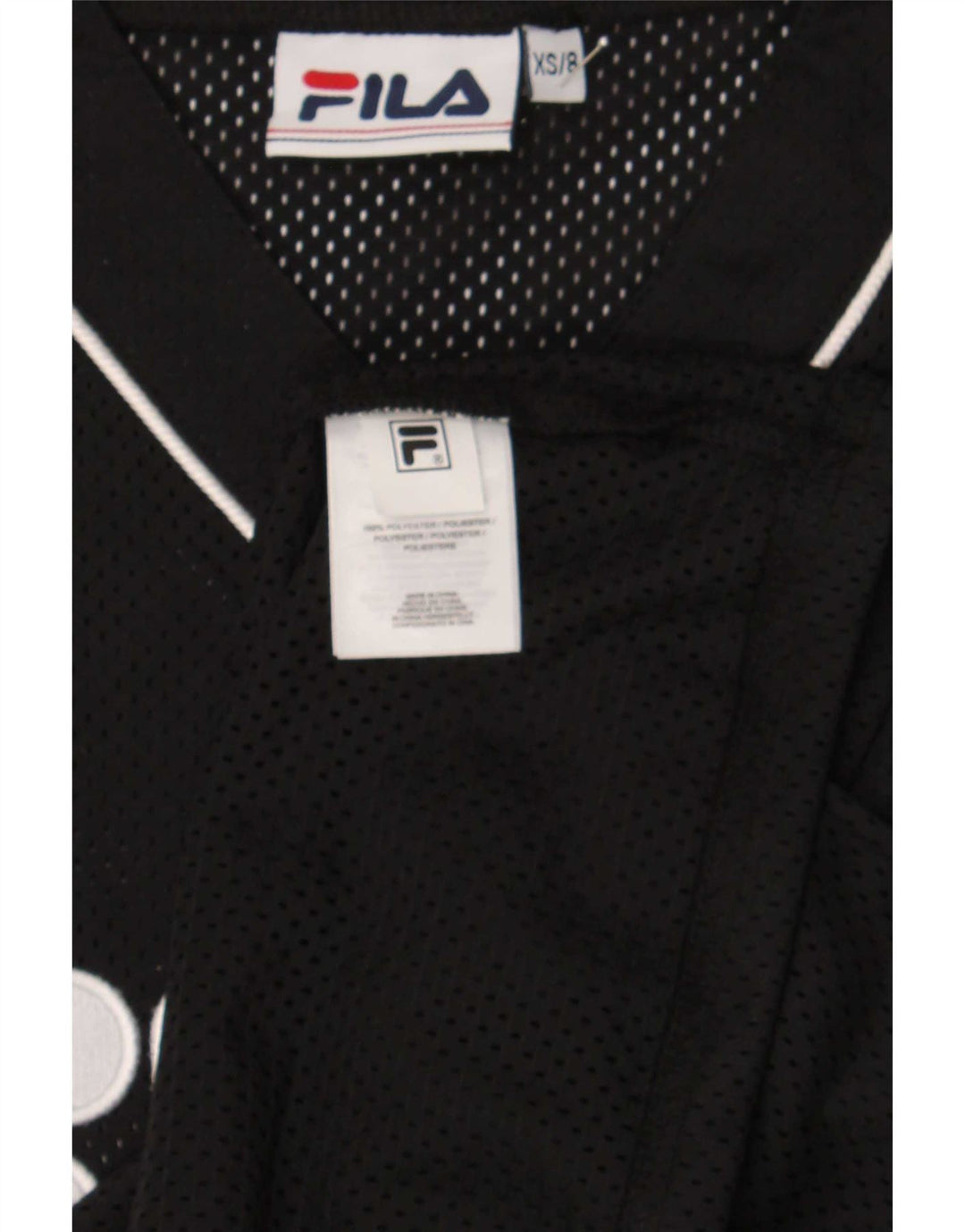 Fila Womens Grafisk Oversized Jersey Top UK 6 XS Sort Polyester