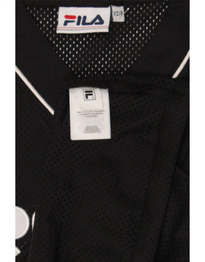Fila Womens Grafisk Oversized Jersey Top UK 6 XS Sort Polyester