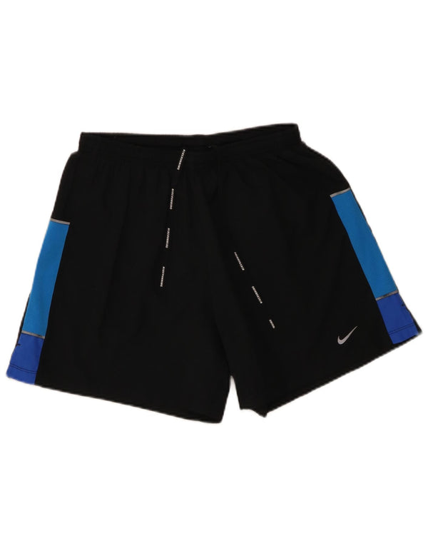 Nike Herre Dri Fit Sportshorts Medium Sort Colourblock Polyester