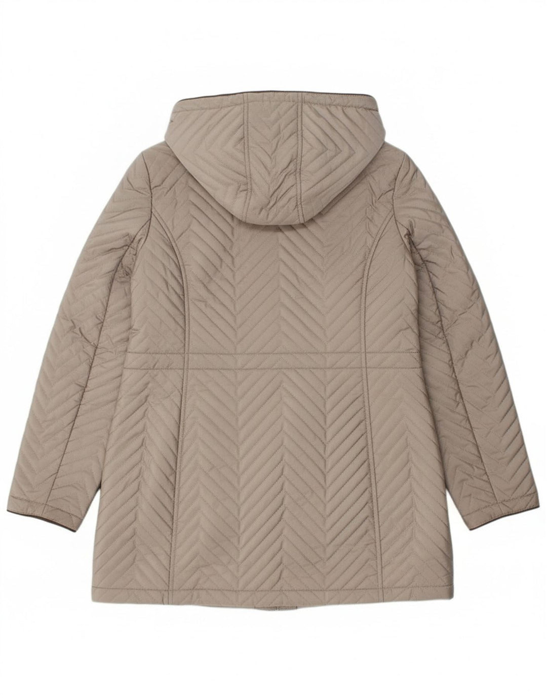 Dkny Dame Quiltet Overfrakke UK 16 Large Grå