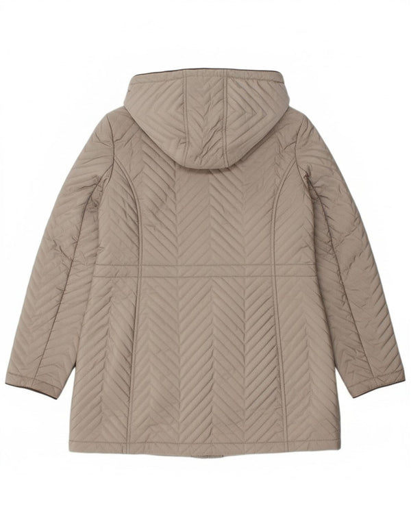 Dkny Dame Quiltet Overfrakke UK 16 Large Grå