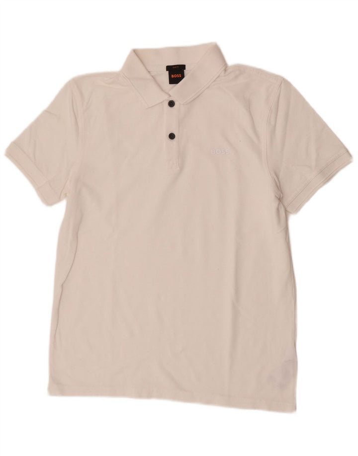 Hugo Boss Herre Slim Fit Polo Shirt Medium White Bomuld