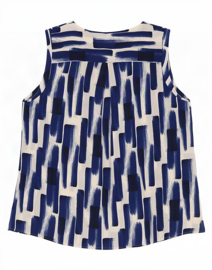 Marks & Spencer kvinders abstrakt mønster bluse Top UK 14 Large Blue