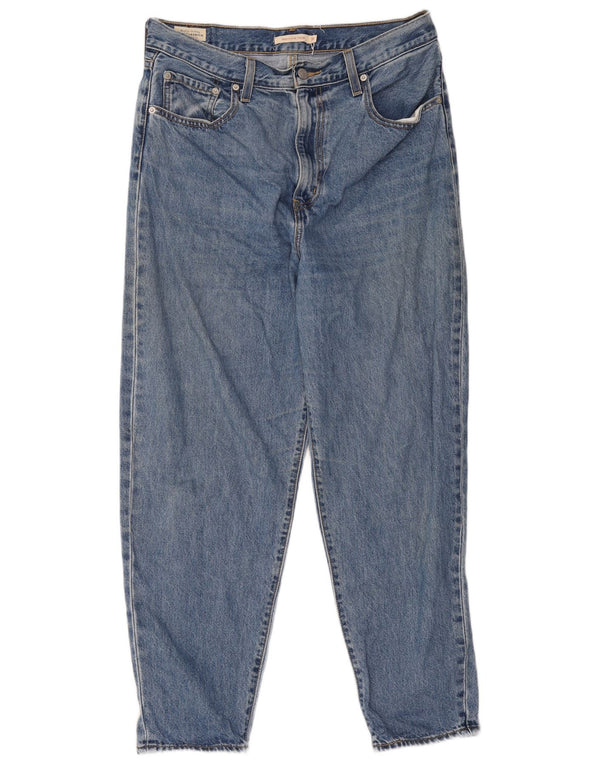Levi's, høj talje, løs pasform, tilspidsede jeans til kvinder W31 L29 blå bomuld