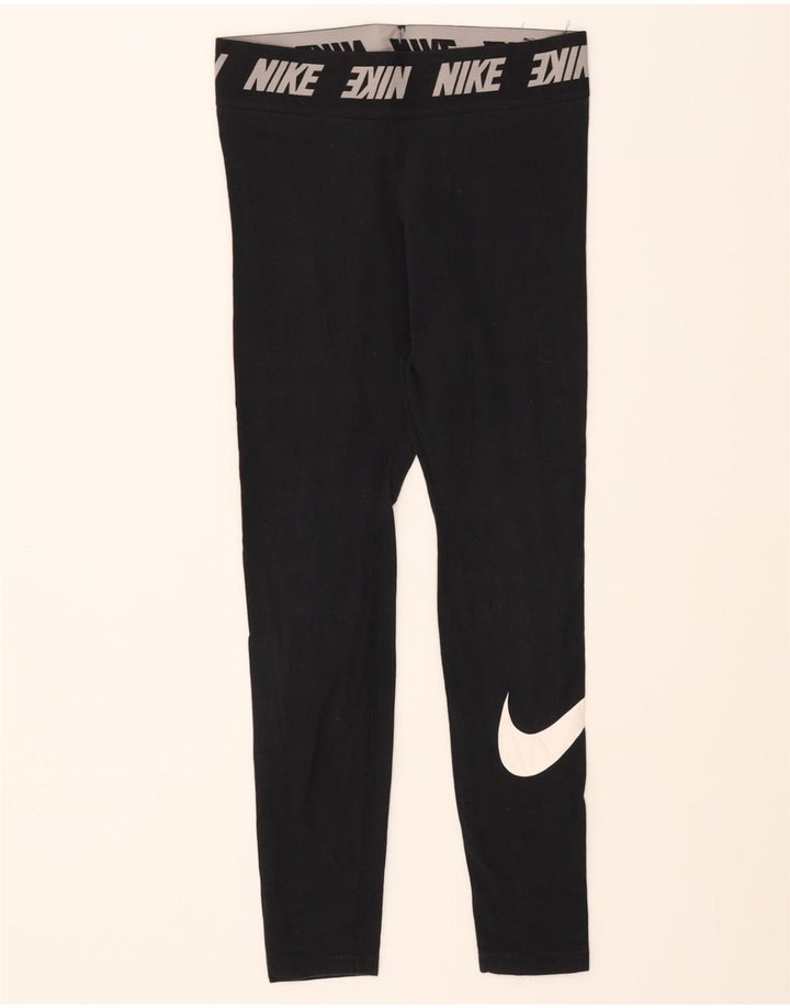 NIKE Womens Graphic Leggings UK 14 Medium  Black Cotton Vintage Nike and Second-Hand Nike from Messina Hembry 