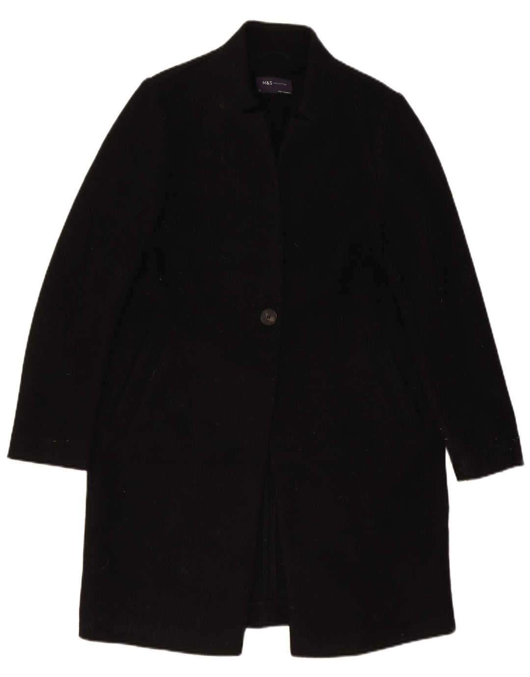 Marks & Spencer Dameoverfrakke UK 10 Lille sort polyester