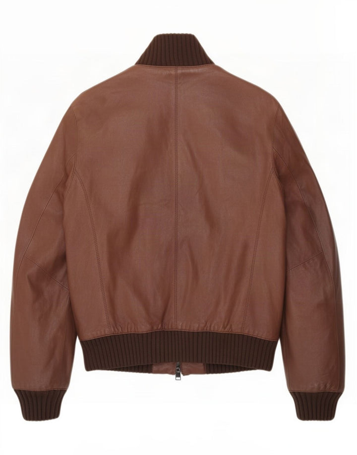 Zen Herre Læder Bomber Jacket IT 48 Medium Brun
