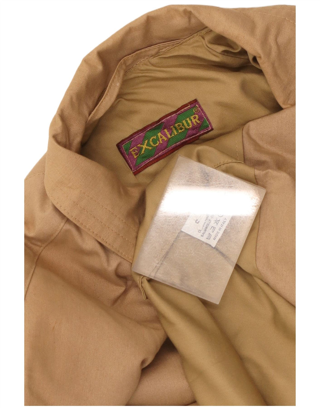 Vintage Herre Loose Fit Trench Coat Lille Beige Bomuld