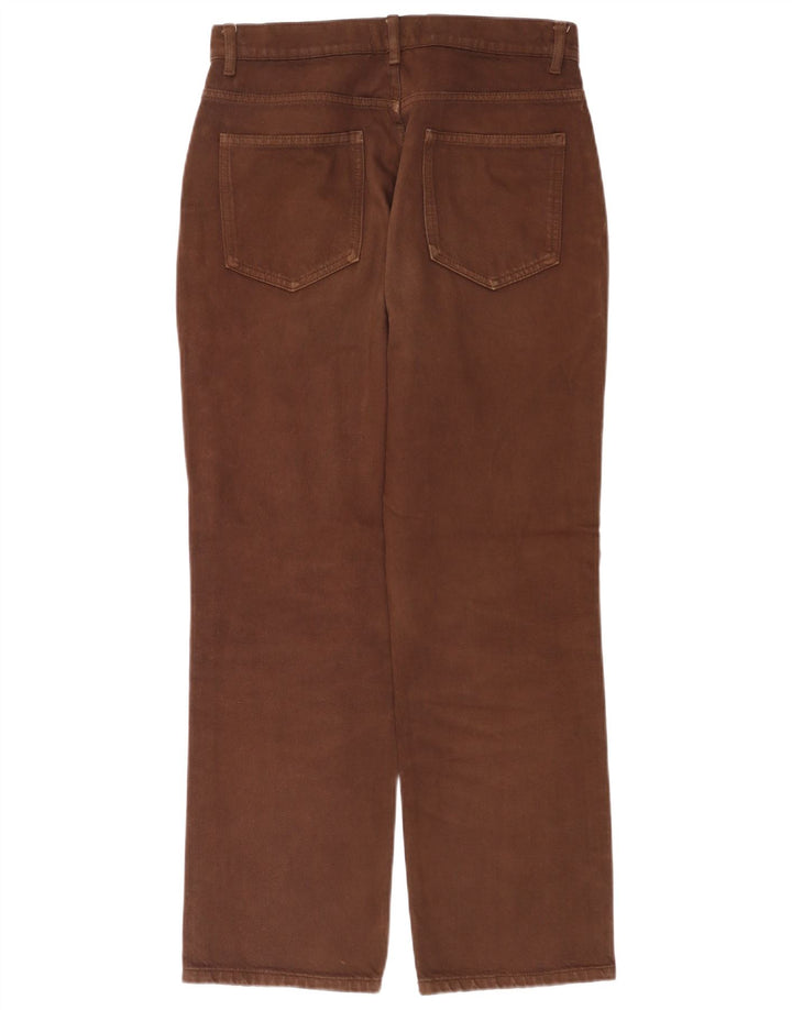 Zara Dame Højtaljede Straight Jeans EU 40 Medium W30 L28 Brun