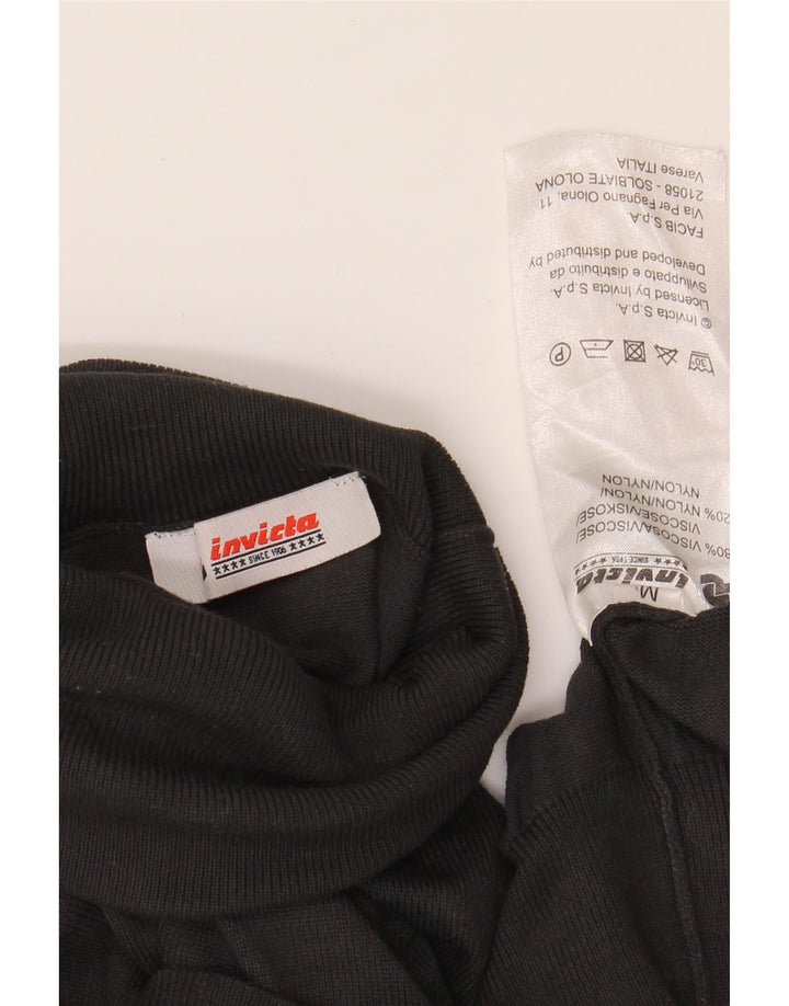 INVICTA Mens Roll Neck Jumper Sweater Medium Black Nylon Vintage Invicta and Second-Hand Invicta from Messina Hembry 