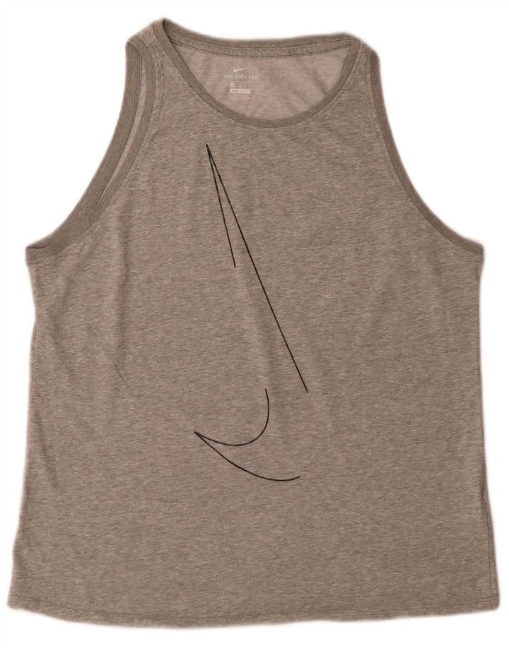 Nike Herre Dri Fit Grafisk Vest Top Stor Grå Bomuld