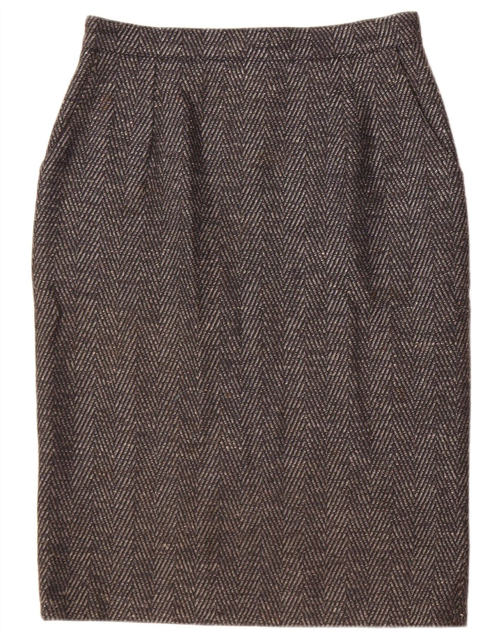 Vintage kvinders blyantnederdel W30 mellemgrå Chevron