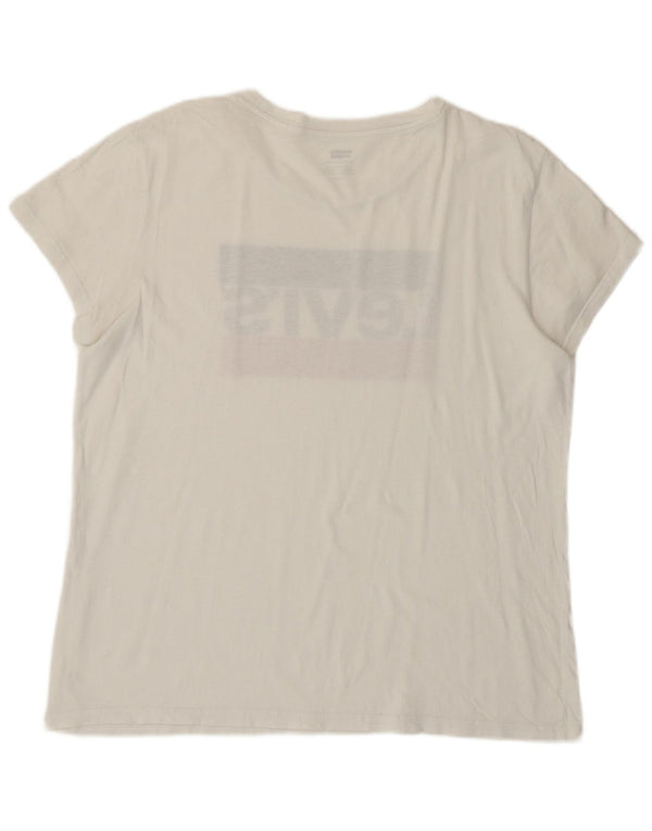 LEVI'S Grafisk T-Shirt Top til kvinder DK 16 Stor Hvid