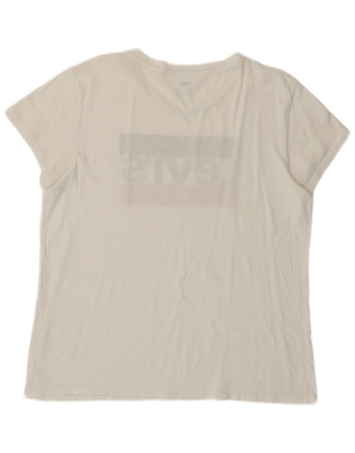LEVI'S Grafisk T-Shirt Top til kvinder DK 16 Stor Hvid