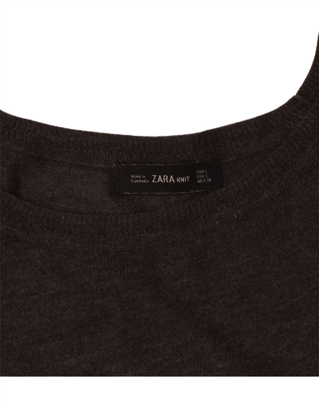 ZARA Womens Boat Neck Jumper Sweater UK 16 Large Grey