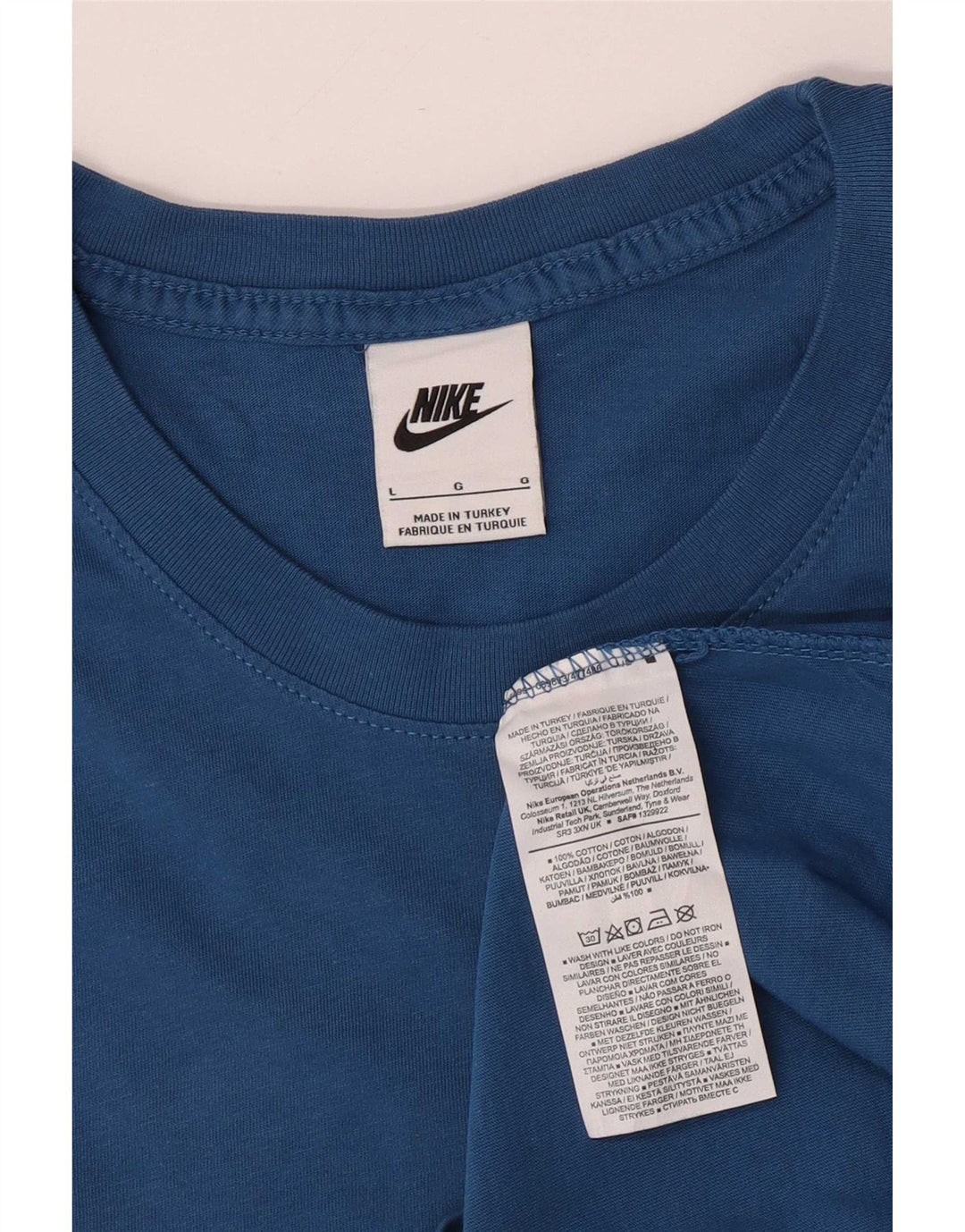 Nike T-shirt top til mænd, stor blå bomuld
