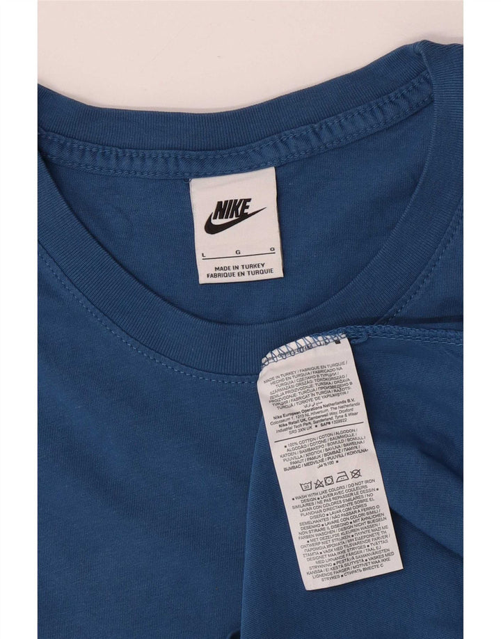 Nike T-shirt top til mænd, stor blå bomuld