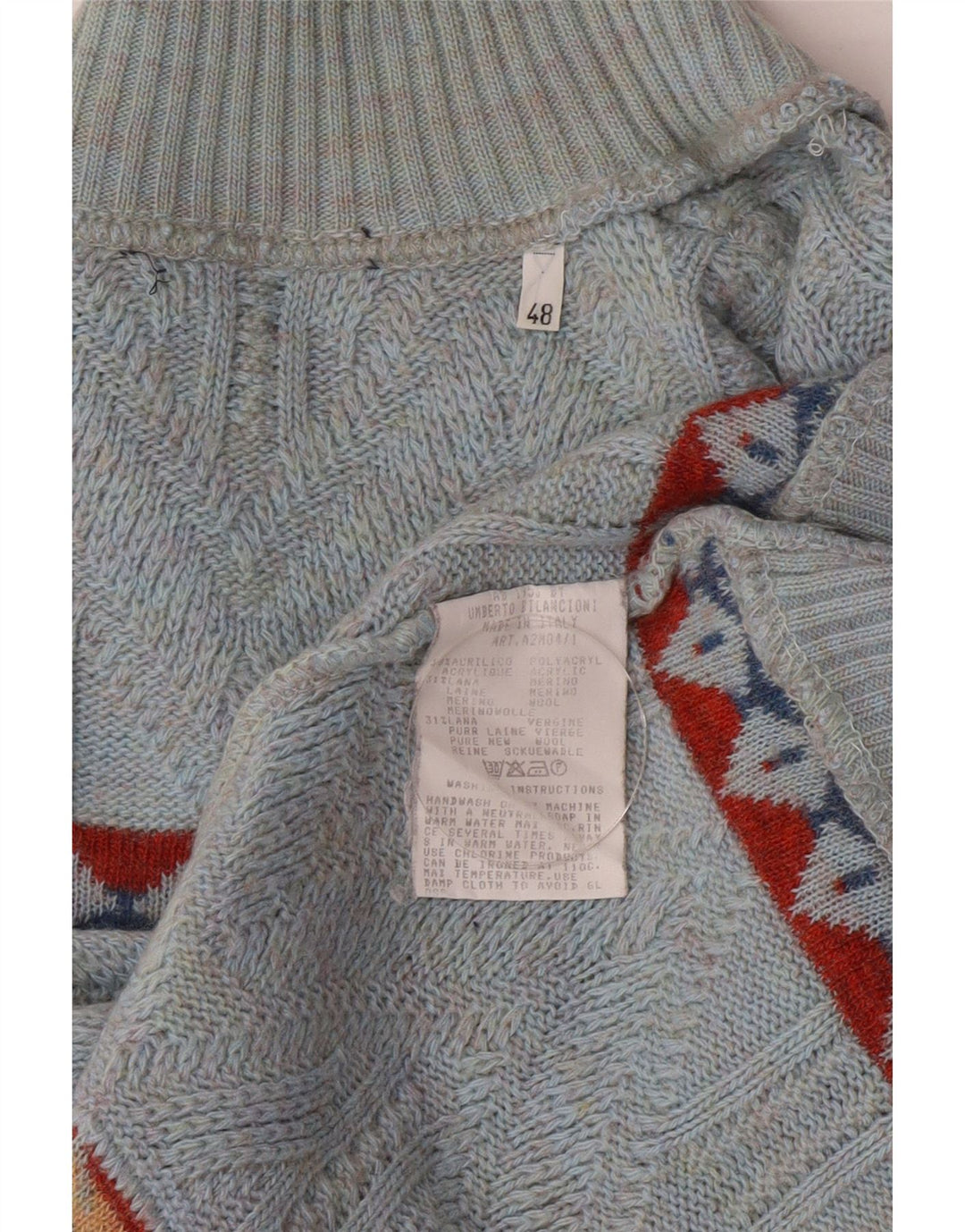 Umberto Bilancioni Herre Turtle Neck Jumper Sweater IT 48 Medium Blue