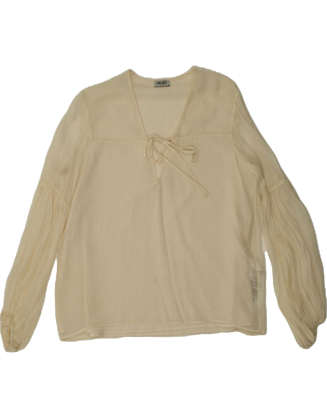 LIU JO Womens Long Sleeve Blouse Top IT 42 Medium Off White Viscose Vintage Liu Jo and Second-Hand Liu Jo from Messina Hembry 