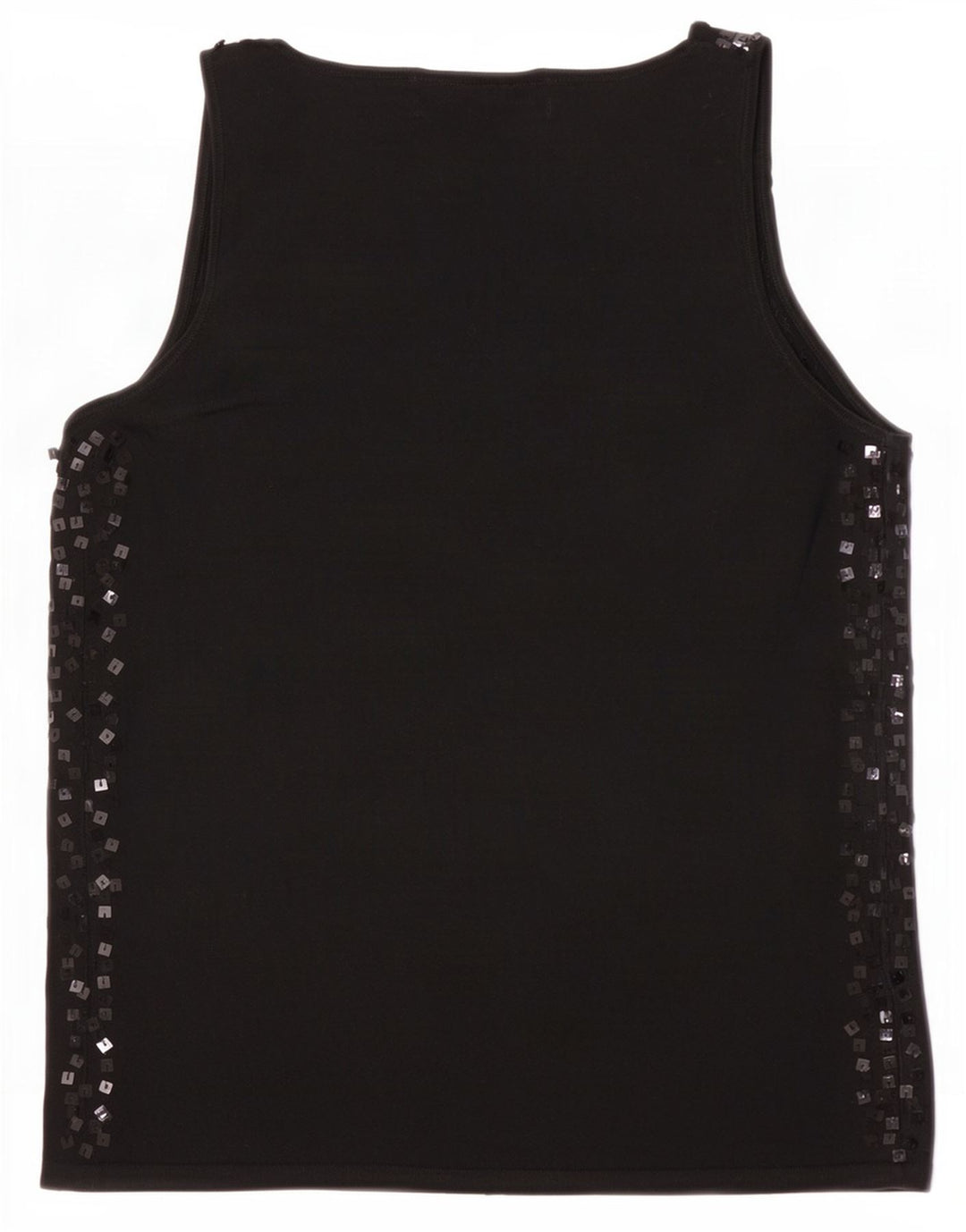Zara Dame ærmeløs bluse Top UK 12 Medium Sort Flecked Viscose