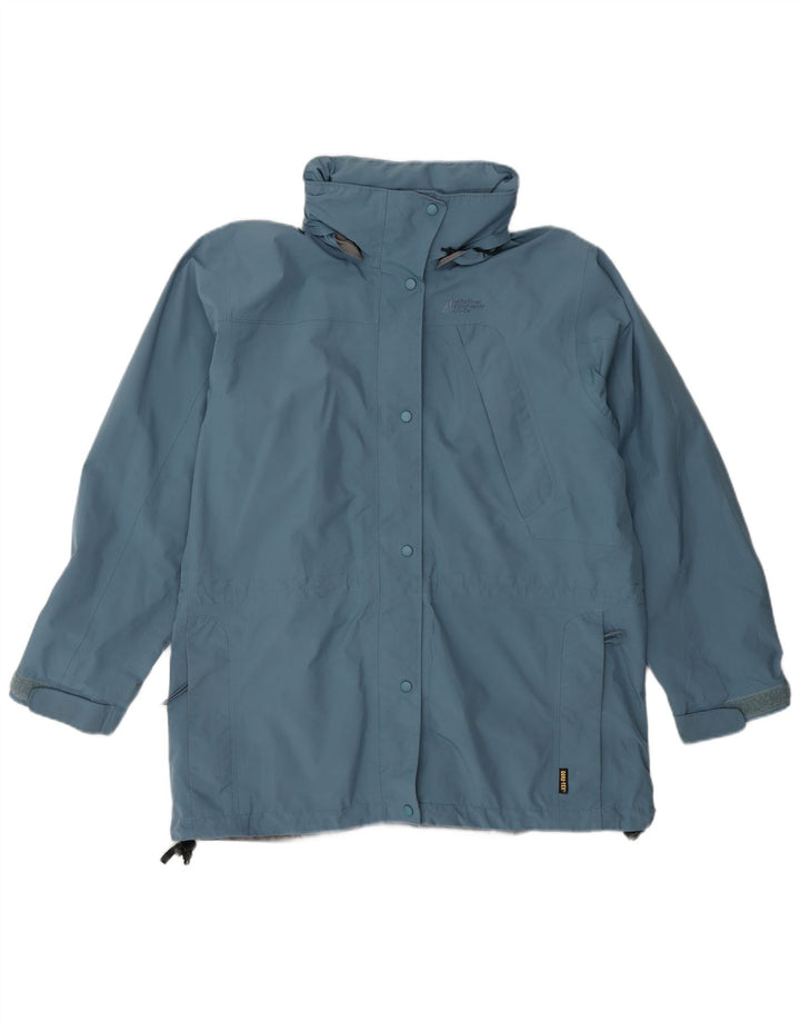 MOUNTAIN UDSTYR Dame Regnjakke med hætte UK 14 Medium Blue Polyester