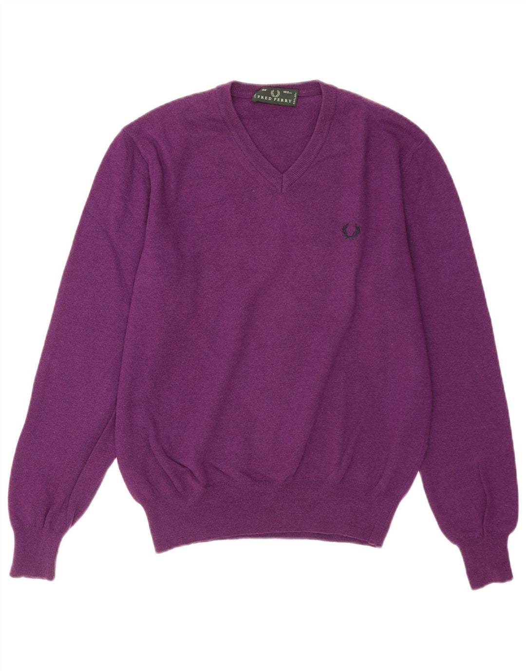 Fred Perry Herre V-hals sweater Medium Lilla Uld