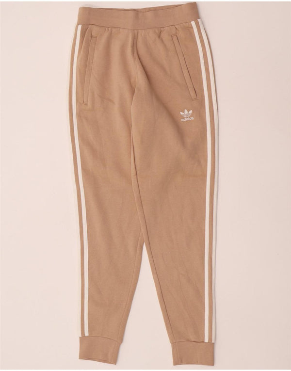 Adidas Dame træningsdragt Bukser Joggers UK 8 Small Beige Bomuld