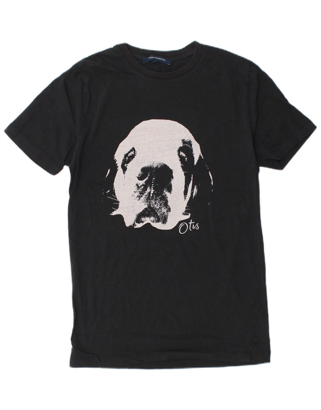 French Connection Herre grafisk T-shirt Top Lille sort bomuld