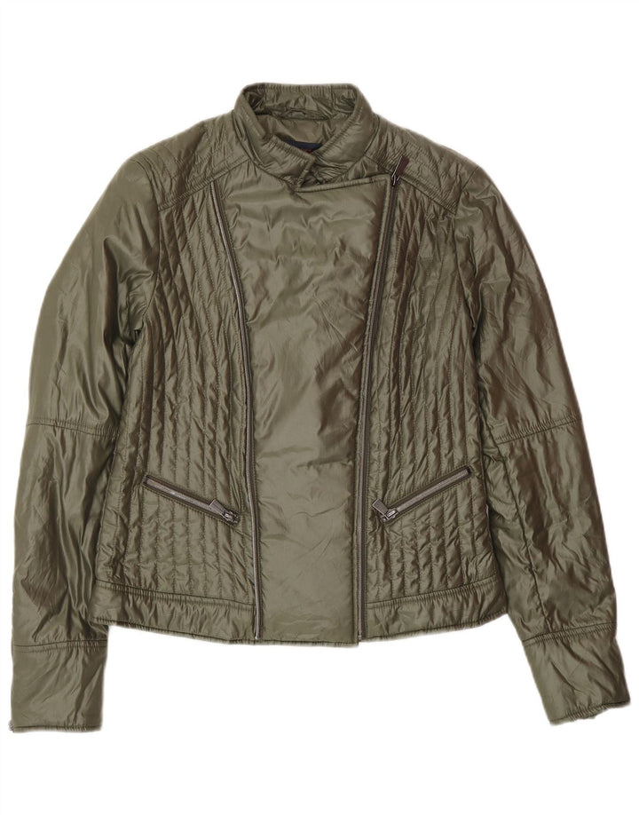Trussardi Bikerjakke til kvinder IT 42 Medium Grøn Polyester