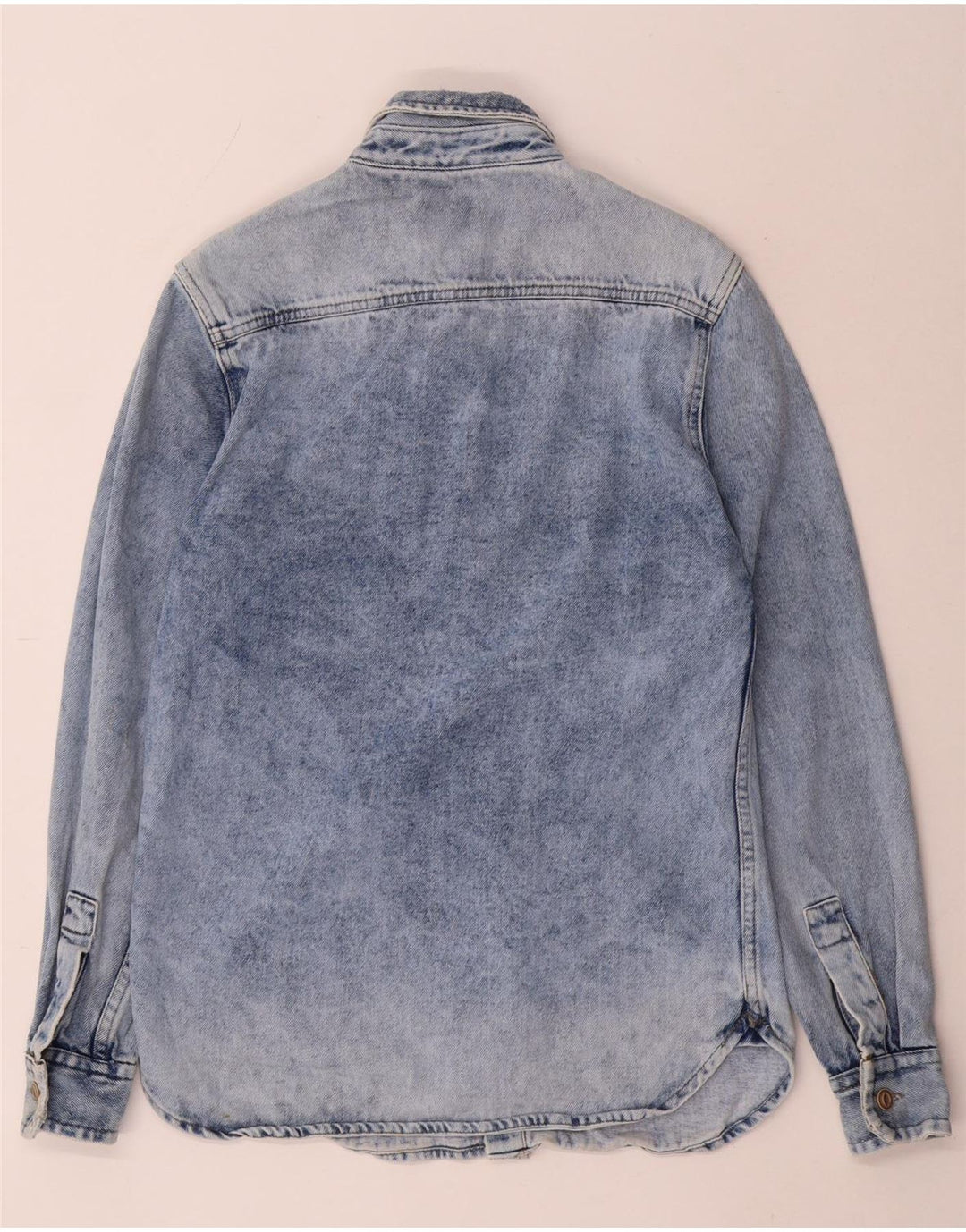 Zara Herre Regular Fit denimskjorte lille blå bomuld