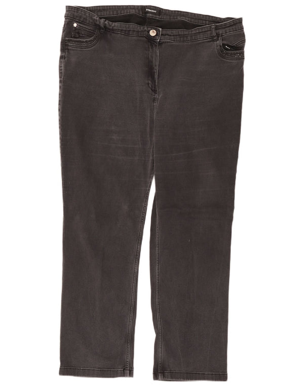 Marks & Spencer lige damejeans UK 24 4XL W40 L28 sort bomuld