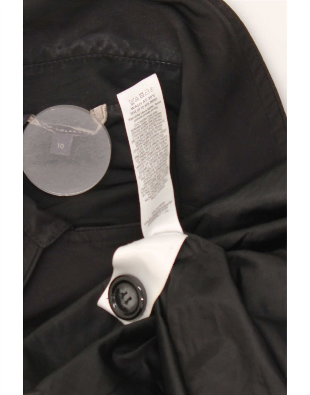 Marks & Spencer Trench Coat til kvinder UK 10 Lille sort polyester