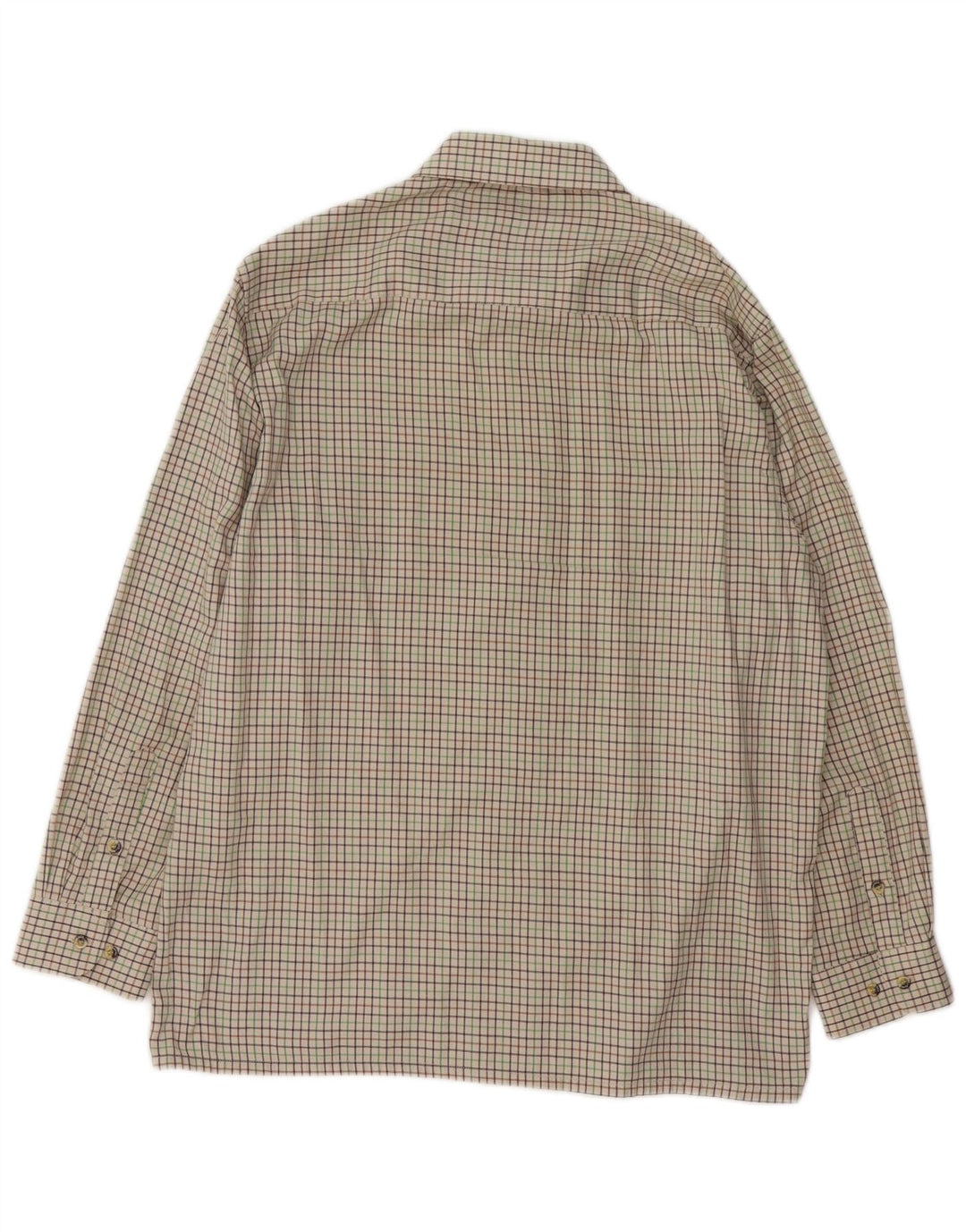 Vintage herreskjorte str. 16 1/2 stor beige ternet polyester