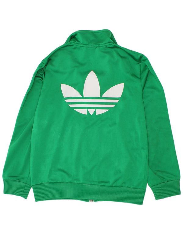 Adidas drenge grafisk træningsdragt topjakke 7-8 år grøn polyester