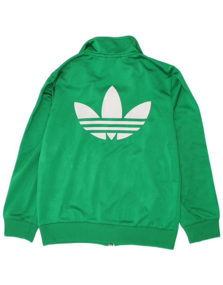 Adidas drenge grafisk træningsdragt topjakke 7-8 år grøn polyester