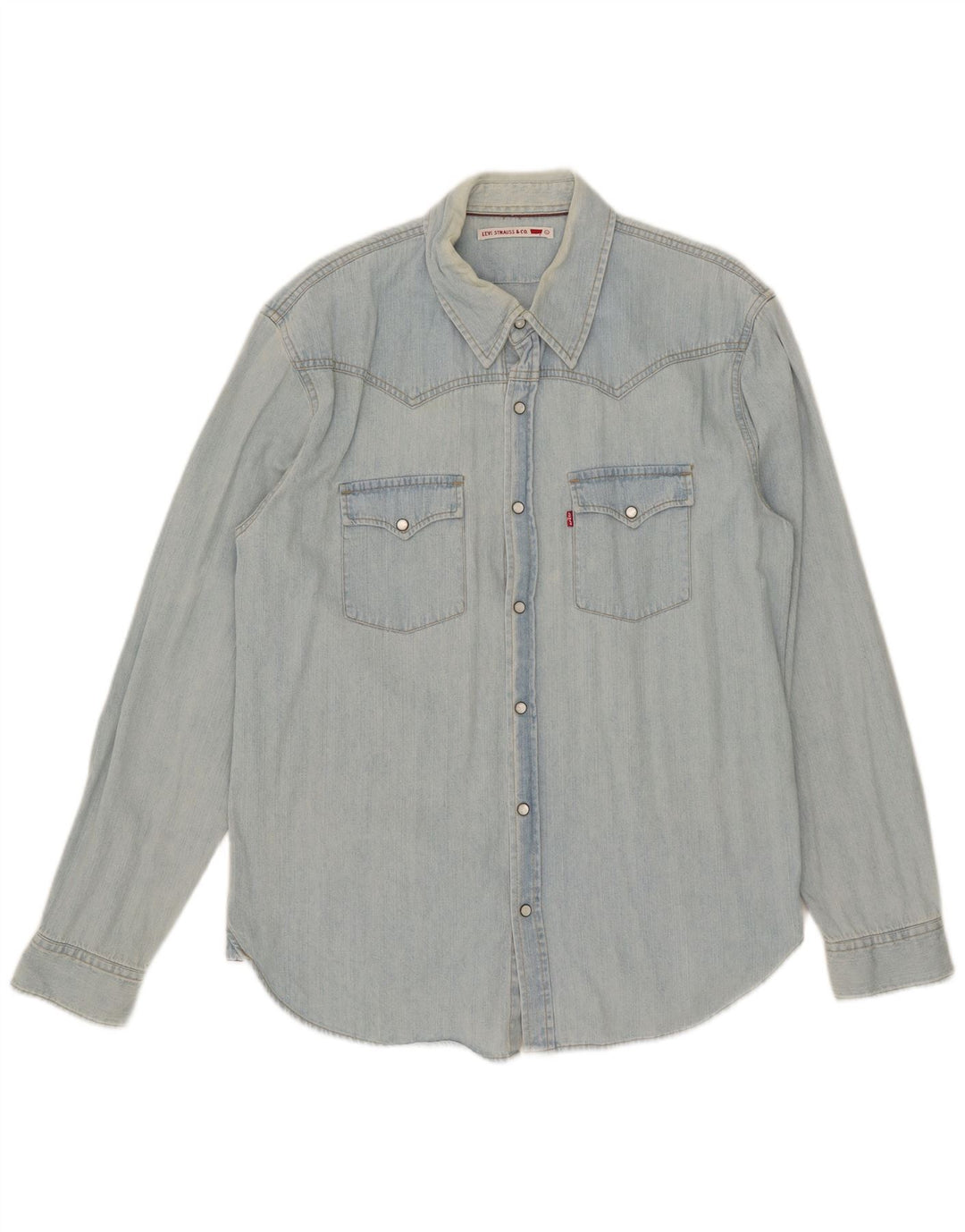 Levi's Denimskjorte til mænd, stor blå bomuld