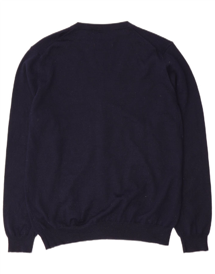 Marks & Spencer Herre Cardigan Sweater Stor Marineblå Merinould
